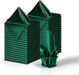 Lot de 12 serviettes en satin lavable — coloris Vert