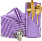 Lot de 12 serviettes en satin lavable — coloris Violet