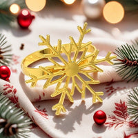rond de serviette flocon de neige doré 