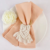 Lot de 6 serviettes en coton fêtes de fin d'année — coloris Rose Pêche