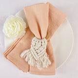 Lot de 6 serviettes en coton fêtes de fin d'année — coloris Rose Pêche