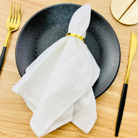 Lot de 6 serviettes en coton fêtes de fin d'année — coloris Blanc