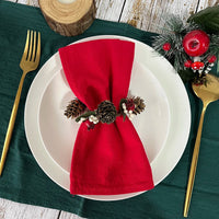Lot de 6 serviettes en coton fêtes de fin d'année — mise en table