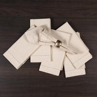 Lot de 6 Serviettes de Table Beiges en Lin