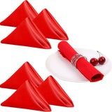 Lot de 6 Serviettes de Table Satinées de Noël sur fond blanc