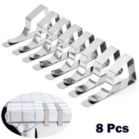 Lot de 8 Pinces à Nappe en Acier Inoxydable — Lot de 8