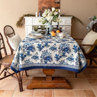 Nappe Bleu Imperméable avec Motif Floral