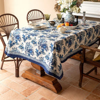 Nappe Bleu Imperméable avec Motif Floral