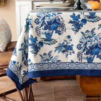 Nappe Bleu Imperméable avec Motif Floral