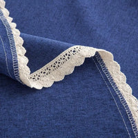 Nappe Bleu Ronde Décorative et Tendance en Dentelle