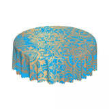 Nappe Bleu Ronde Résistante avec Motif Mandala