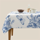 Nappe Carrée Blanche avec Motif Papillon et Floral