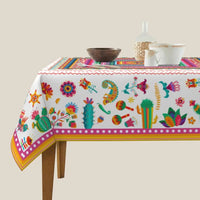 Nappe Carrée Multicolore à Motif Mexicain