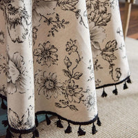 Nappe Coton Ronde et Blanche avec Motif Floral