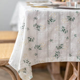 Nappe Florale en Coton Style Coréen — Fleuri Blanc