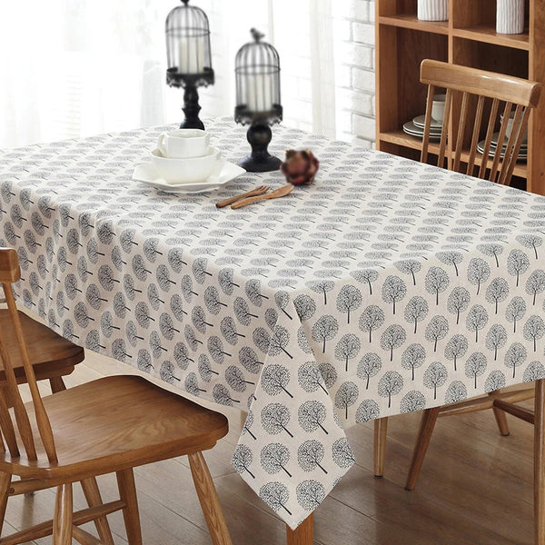 Nappe en Lin Élégante Imprimée de Plantes
