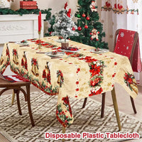 Nappe de Noël Vintage Cloches et Poinsettias