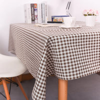 Nappe Rectangulaire en Coton à Carreaux — Café
