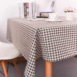 Nappe Rectangulaire en Coton à Carreaux — Café