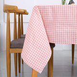 Nappe Rectangulaire en Coton à Carreaux — Rose
