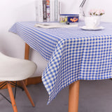 Nappe Rectangulaire en Coton à Carreaux — Bleu