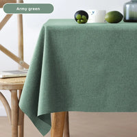 Nappe Rectangulaire en Coton et Lin Résistante aux Taches — Vert Kaki