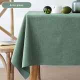 Nappe Rectangulaire en Coton et Lin Résistante aux Taches — Vert Kaki
