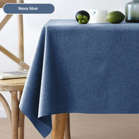 Nappe Rectangulaire en Coton et Lin Résistante aux Taches — Bleu Marine