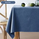 Nappe Rectangulaire en Coton et Lin Résistante aux Taches — Bleu Marine