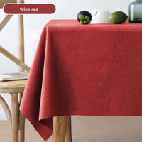 Nappe Rectangulaire en Coton et Lin Résistante aux Taches — Rouge Bordeaux