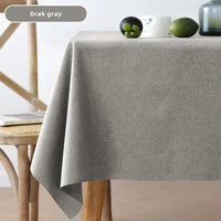 Nappe Rectangulaire en Coton et Lin Résistante aux Taches — Gris Foncé