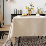 Nappe Rectangulaire en Coton et Lin Résistante aux Taches