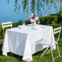 Nappe Rectangulaire en Satin — Blanc