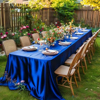 Nappe Rectangulaire en Satin — Bleu Roi