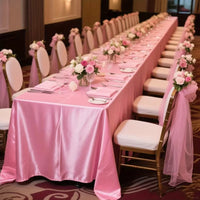 Nappe Rectangulaire en Satin — Rose