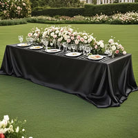 Nappe Rectangulaire en Satin — Noir