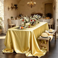 Nappe Rectangulaire en Satin — Doré