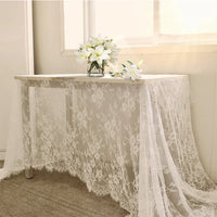 Nappe Rustique en Dentelle Blanche Brodée — Blanc