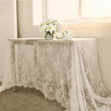 Nappe Rustique en Dentelle Blanche Brodée — Blanc