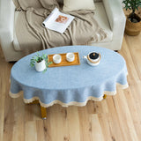 Nappe Table Ovale Bleue Discrète et Tendance