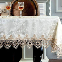 Nappe Table Ovale Luxueuse en Dentelle Brodée