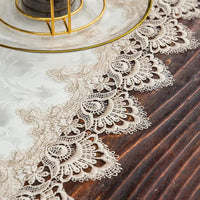 Nappe Table Ovale Luxueuse en Dentelle Brodée