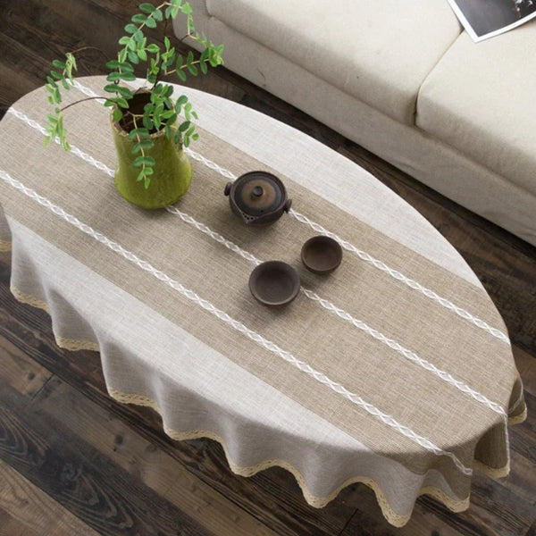 Nappe Table Ovale Moderne Style Nordique en Dentelle