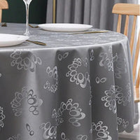 Nappe de Table Ronde et Argentée en Toile Cirée