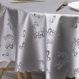 Nappe de Table Ronde et Argentée en Toile Cirée