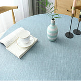 Nappe de Table Ronde Bleue et Artisanale