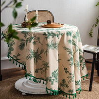 Nappe de Table Ronde avec Imprimé de Feuilles