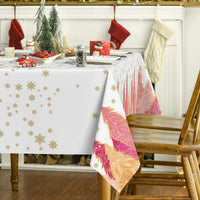 Nappe Table Rose avec Imprimé de Sapins