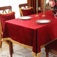 Nappe de Table Rouge et Luxueuse en Velours