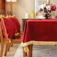 Nappe de Table Rouge et Luxueuse en Velours